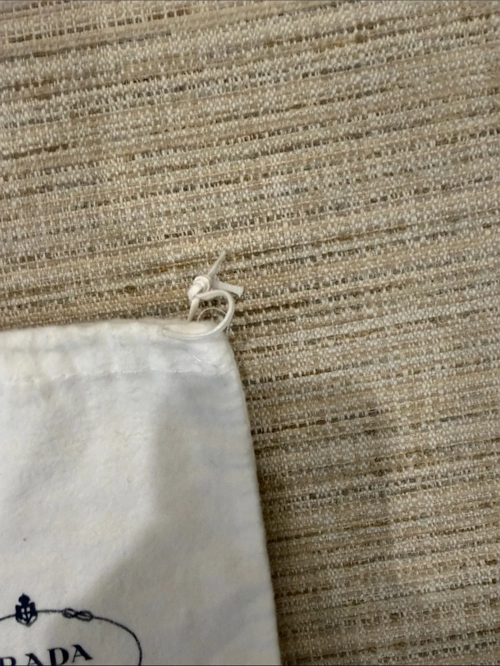 Prada White Drawstring Logo Pouch - Picture 3 of 4